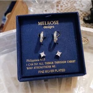 Melrose Designs Hoop & Stud Earrings Jewelry Set
